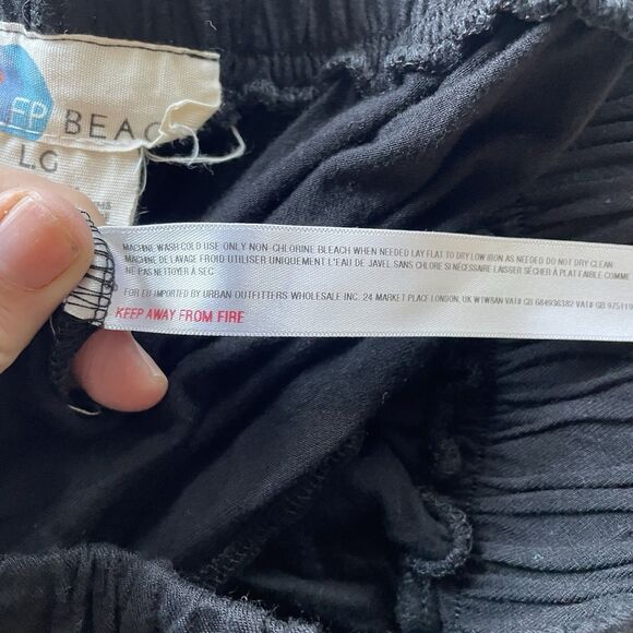 Free People Beach Pants Womens Large Black Ultra High Rise Flowy Wide Leg Crop - Picture 5 of 12